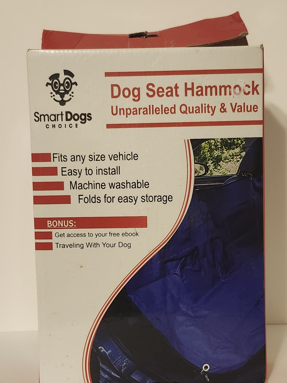 Blue Dog Seat Hammock - Durable Car Travel Cover